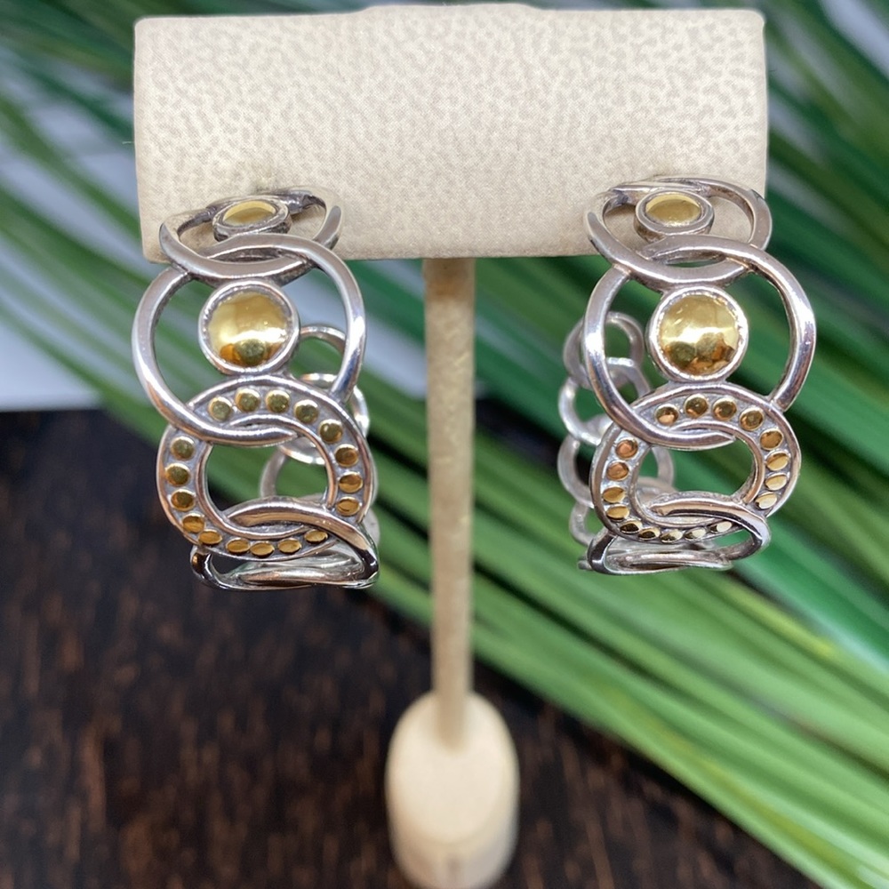 John Hardy 22K Silver Palu Bulan Hoop Earrings